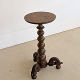 Unique Most Likely Antique Charles Dudouyt-Style Wooden Oak Pedestal Stand/Side Table