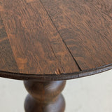 Unique Most Likely Antique Charles Dudouyt-Style Wooden Oak Pedestal Stand/Side Table