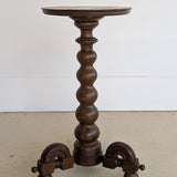 Unique Most Likely Antique Charles Dudouyt-Style Wooden Oak Pedestal Stand/Side Table