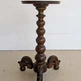 Unique Most Likely Antique Charles Dudouyt-Style Wooden Oak Pedestal Stand/Side Table