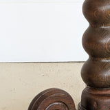 Unique Most Likely Antique Charles Dudouyt-Style Wooden Oak Pedestal Stand/Side Table