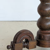 Unique Most Likely Antique Charles Dudouyt-Style Wooden Oak Pedestal Stand/Side Table
