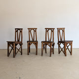 Set of 4 Unique Antique Primitive Wooden Branch Dining Chairs