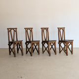 Set of 4 Unique Antique Primitive Wooden Branch Dining Chairs