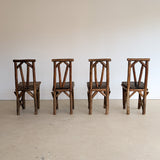 Set of 4 Unique Antique Primitive Wooden Branch Dining Chairs