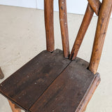 Set of 4 Unique Antique Primitive Wooden Branch Dining Chairs