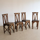 Set of 4 Unique Antique Primitive Wooden Branch Dining Chairs