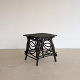 Vintage Black Painted Adirondack Twig Side/Accent Table