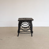 Vintage Black Painted Adirondack Twig Side/Accent Table