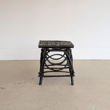 Vintage Black Painted Adirondack Twig Side/Accent Table