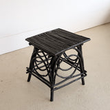 Vintage Black Painted Adirondack Twig Side/Accent Table