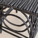 Vintage Black Painted Adirondack Twig Side/Accent Table