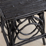 Vintage Black Painted Adirondack Twig Side/Accent Table