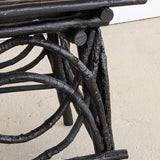 Vintage Black Painted Adirondack Twig Side/Accent Table