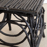 Vintage Black Painted Adirondack Twig Side/Accent Table