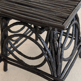 Vintage Black Painted Adirondack Twig Side/Accent Table