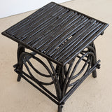 Vintage Black Painted Adirondack Twig Side/Accent Table