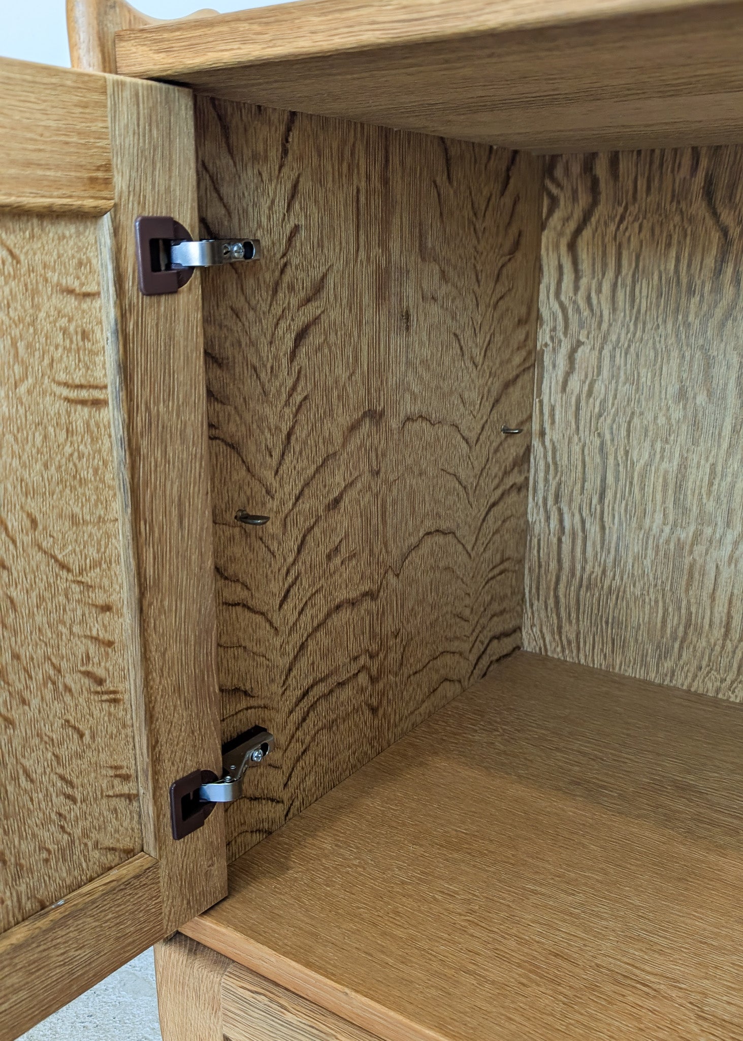 Pair of Vintage Danish Henning Kjærnulf for JK Møbler Quartersawn White Oak Cabinets/Large Nightstands