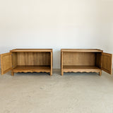Pair of Vintage Danish Henning Kjærnulf for JK Møbler Quartersawn White Oak Cabinets/Large Nightstands