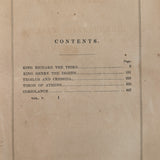 Set of 5 Leather-Bound "The Dramatic Works of William Shakspeare" Books with Plates from the 1850s