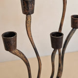 Vintage Brutalist Metal Five-Arm Biomorphic Candelabra