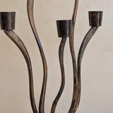 Vintage Brutalist Metal Five-Arm Biomorphic Candelabra