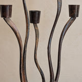 Vintage Brutalist Metal Five-Arm Biomorphic Candelabra