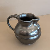 Dark Metallic-Glazed Studio Pottery Pitcher with Swirled Detailing