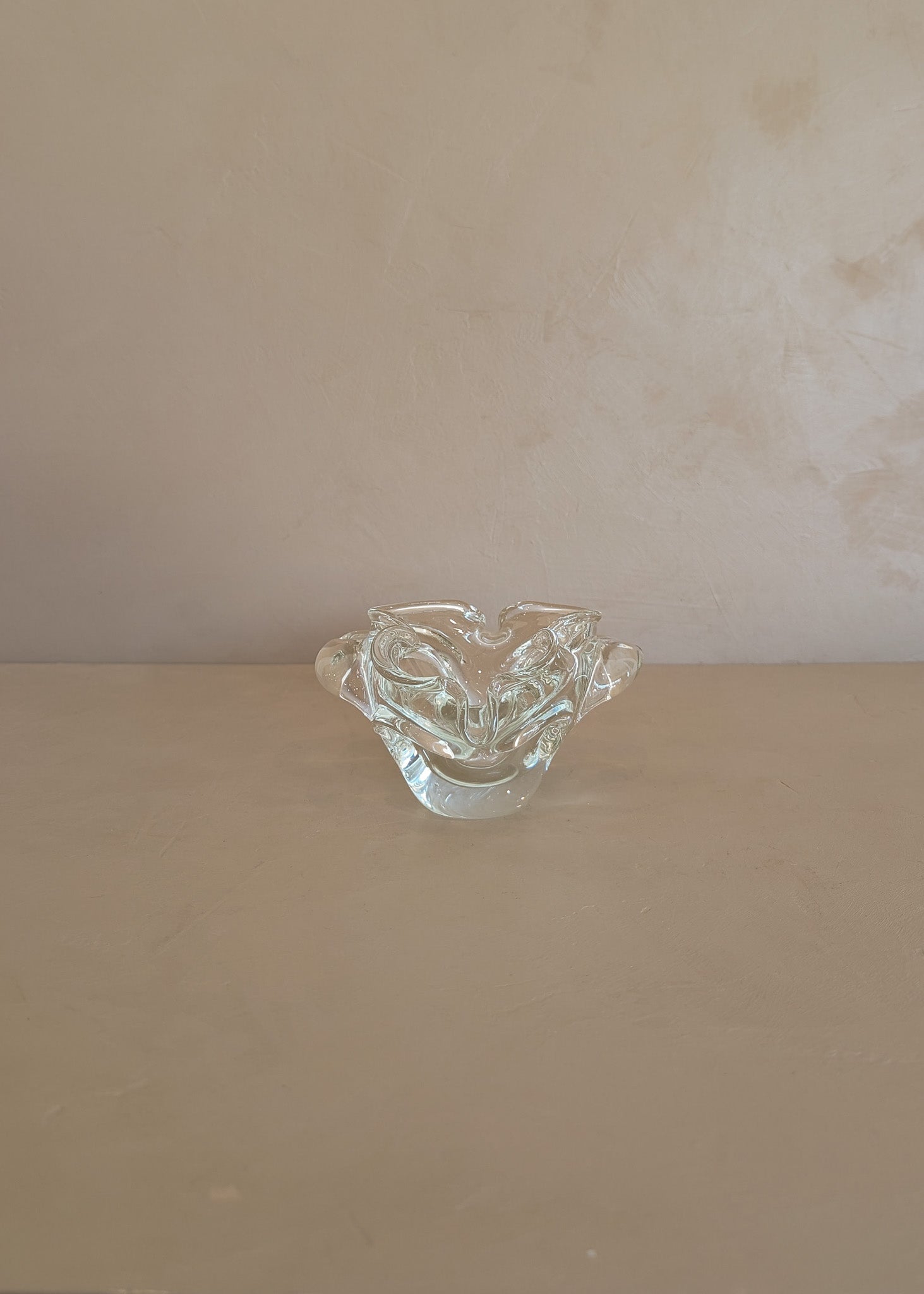 Vintage Murano Clear Glass Ashtray