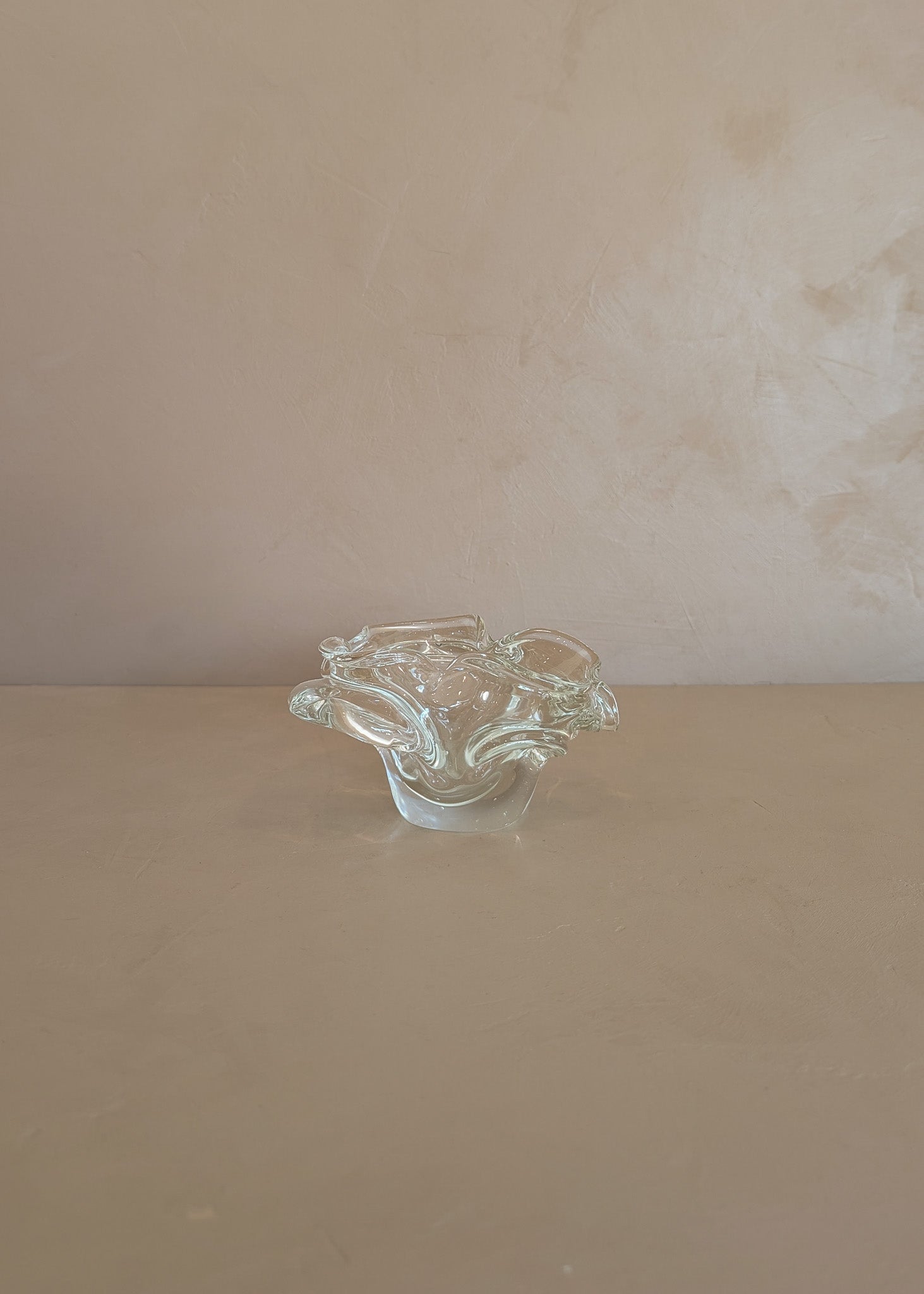 Vintage Murano Clear Glass Ashtray
