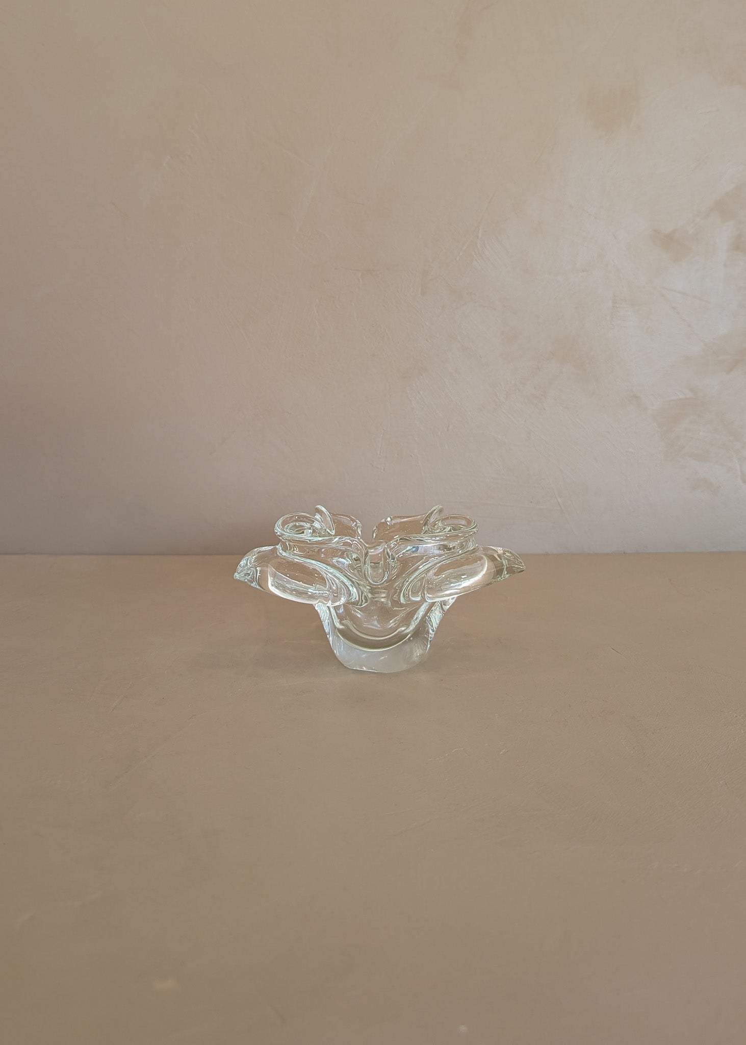 Vintage Murano Clear Glass Ashtray