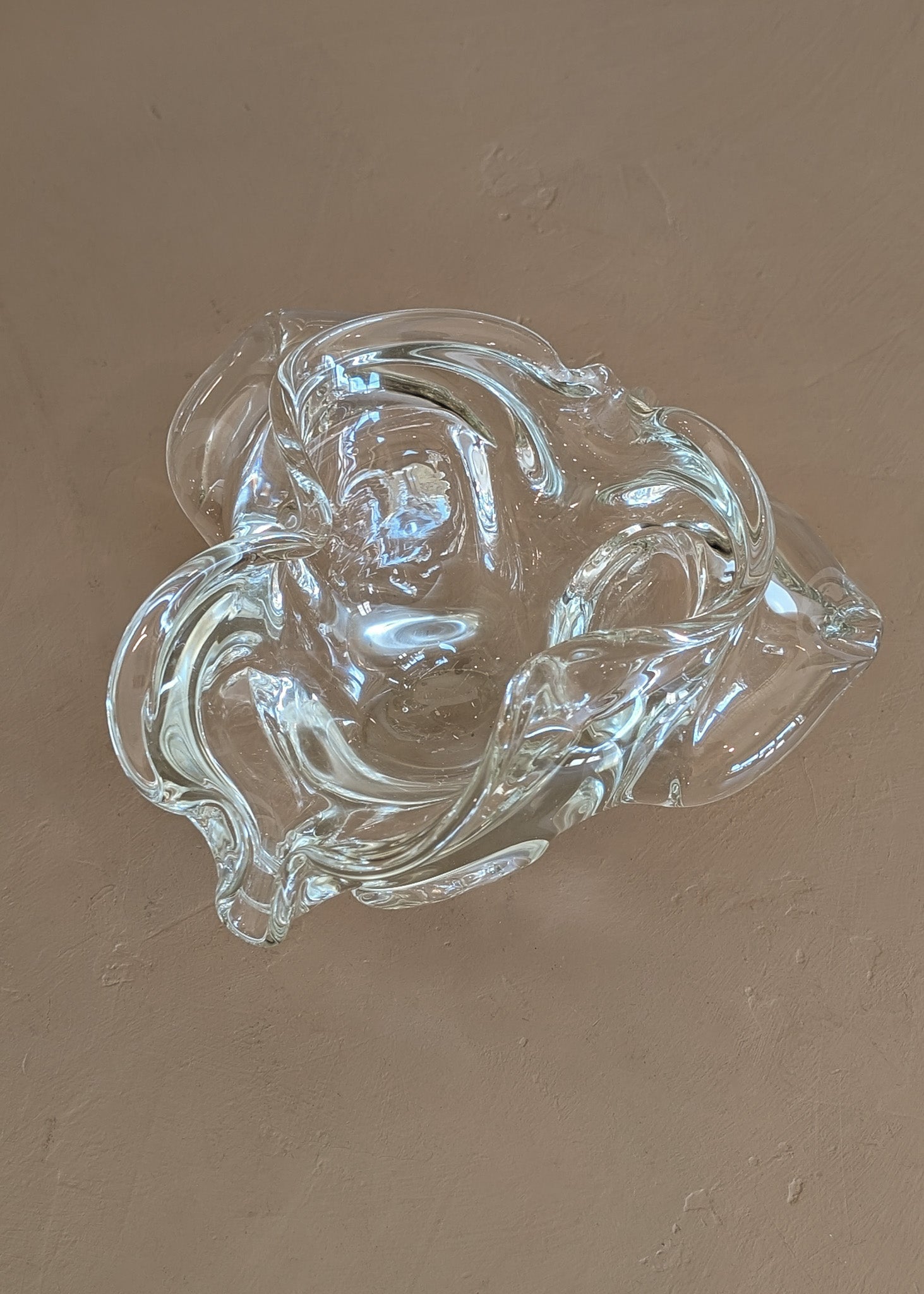 Vintage Murano Clear Glass Ashtray