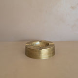 Large Vintage Chunky Round Brass Ashtray