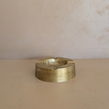 Large Vintage Chunky Round Brass Ashtray