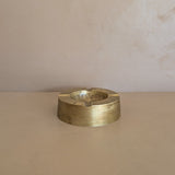 Large Vintage Chunky Round Brass Ashtray