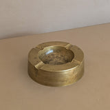 Large Vintage Chunky Round Brass Ashtray