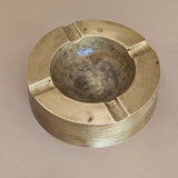 Large Vintage Chunky Round Brass Ashtray