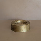 Large Vintage Chunky Round Brass Ashtray