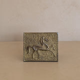 Petite Handcrafted Vintage Folk Art Punched Brass Horse Art Relief