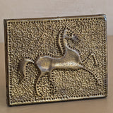 Petite Handcrafted Vintage Folk Art Punched Brass Horse Art Relief