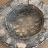 Extra Large Vintage Gray and White Marble Ashtray/Catchall with Rough-Carved Edge