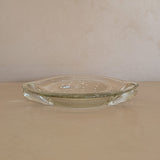 Vintage Murano-Style Marquise Clear Bullicante Bubble Glass Bowl with Handles