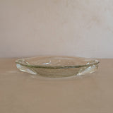 Vintage Murano-Style Marquise Clear Bullicante Bubble Glass Bowl with Handles
