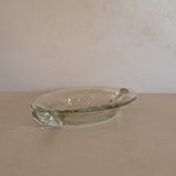 Vintage Murano-Style Marquise Clear Bullicante Bubble Glass Bowl with Handles