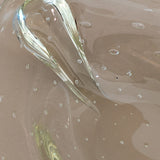 Vintage Murano-Style Marquise Clear Bullicante Bubble Glass Bowl with Handles