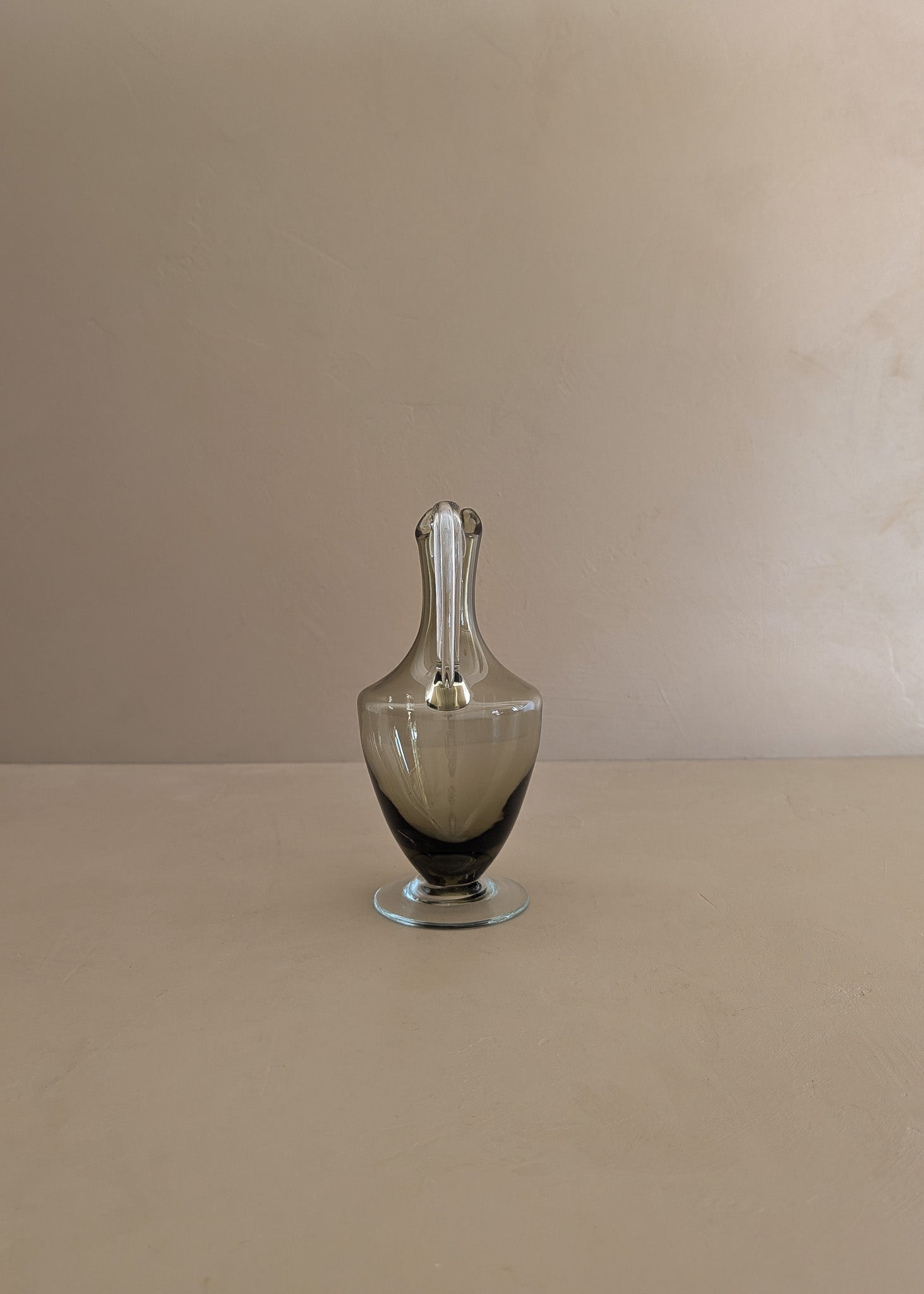 Petite Murano-Style Handblown Smokey Glass Pitcher