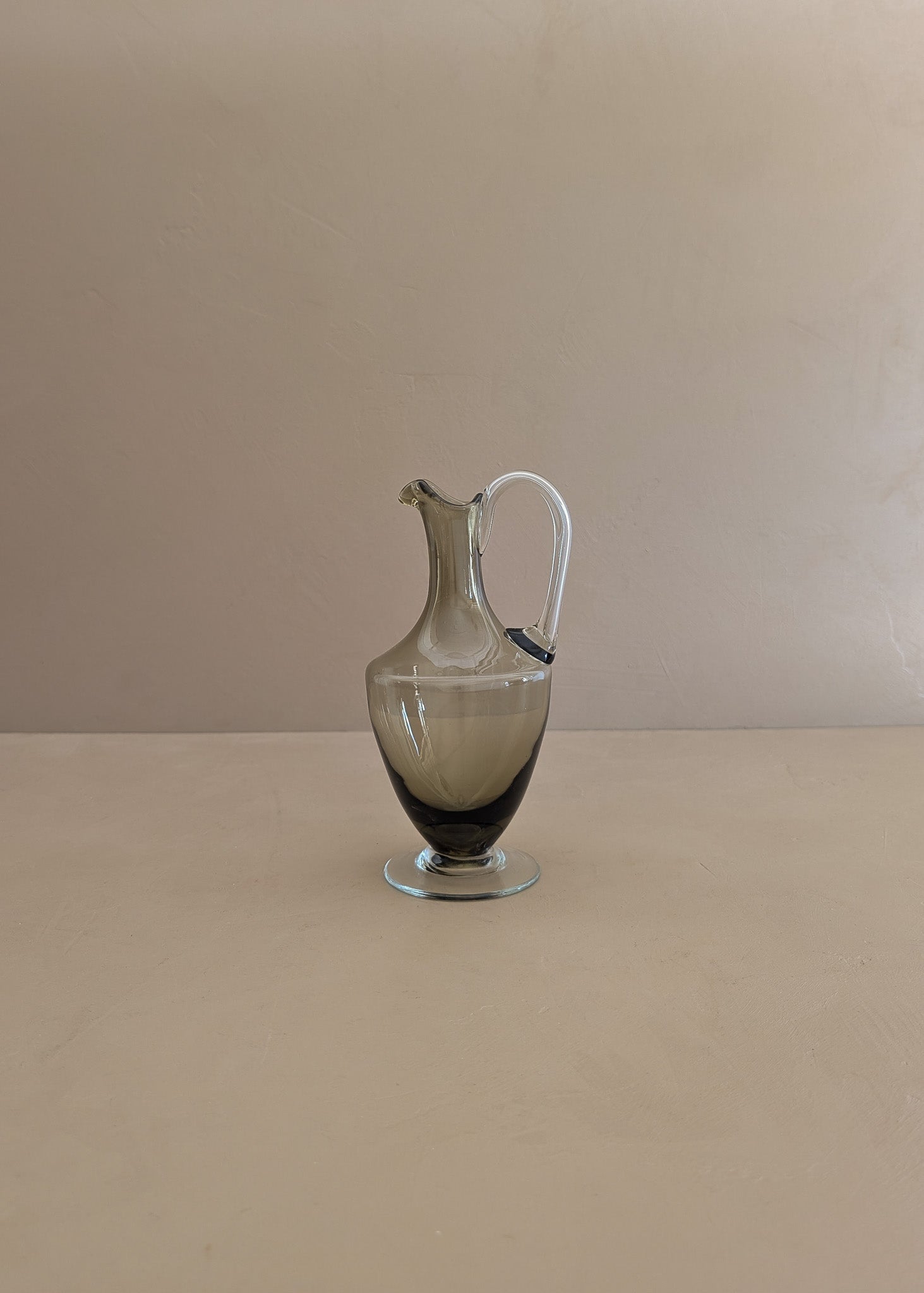Petite Murano-Style Handblown Smokey Glass Pitcher