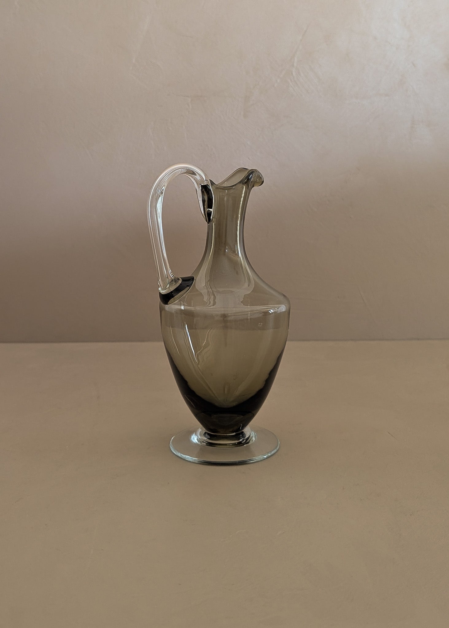 Petite Murano-Style Handblown Smokey Glass Pitcher