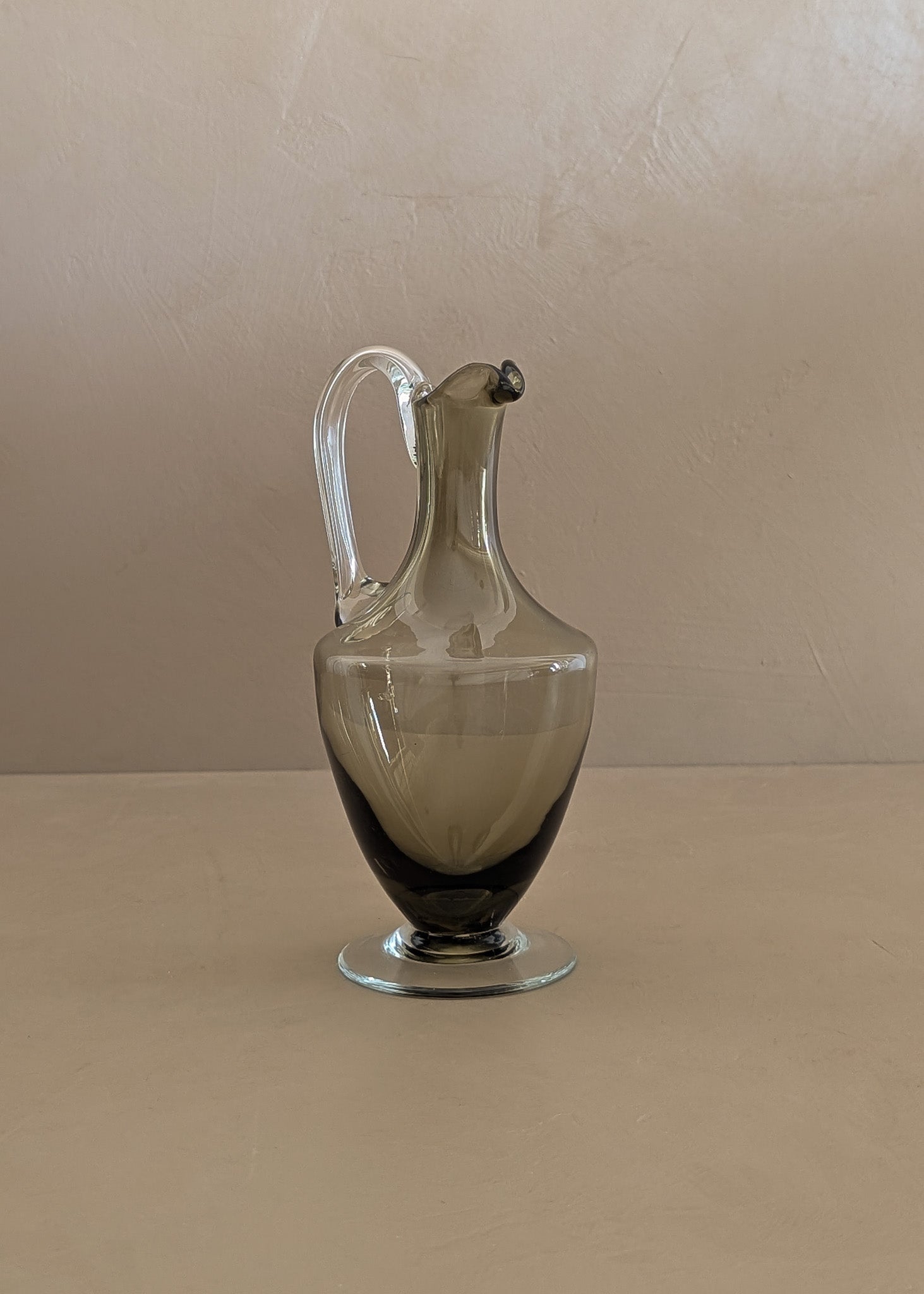 Petite Murano-Style Handblown Smokey Glass Pitcher
