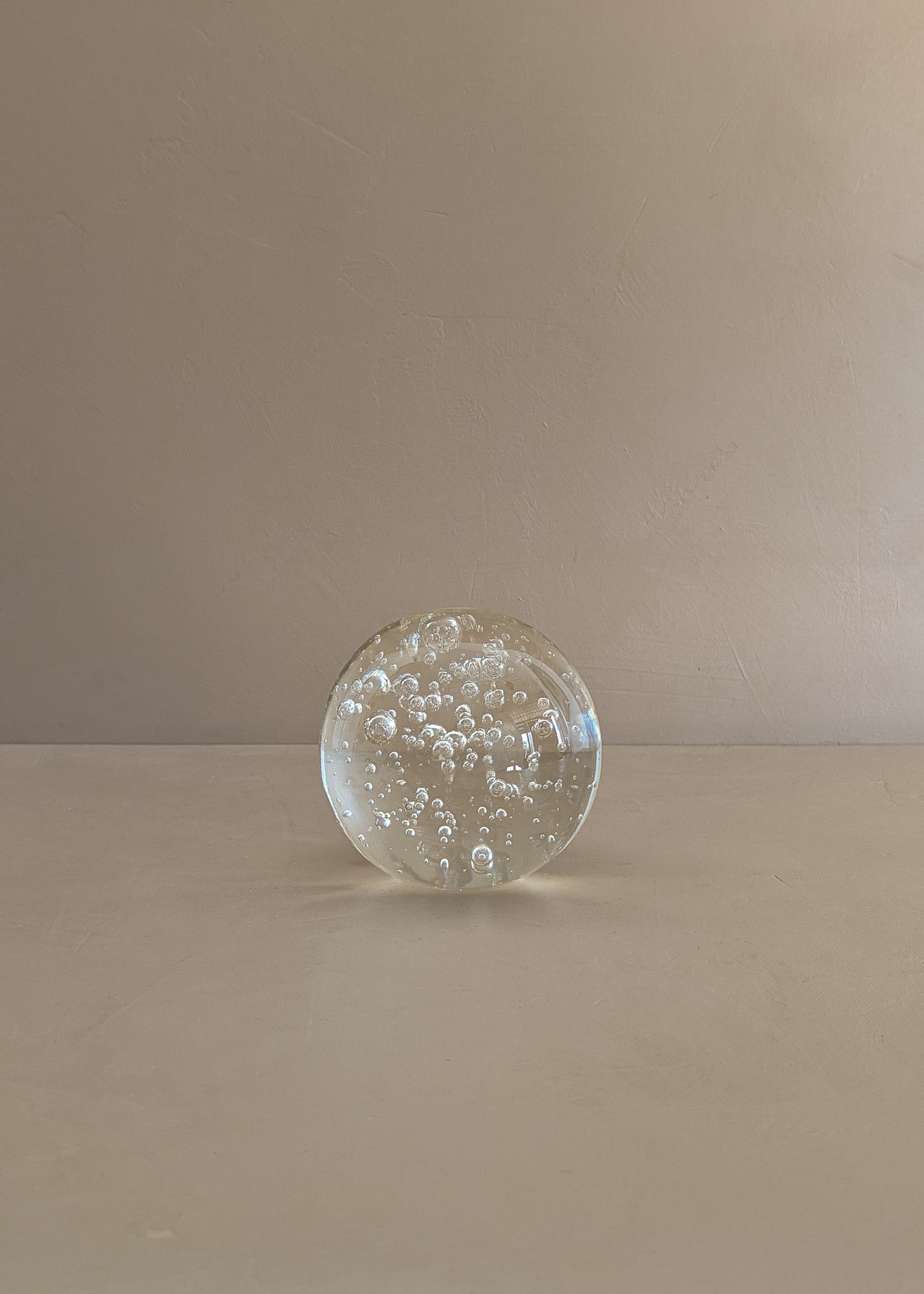 Large Vintage Handblown Bubble Glass Paperweight